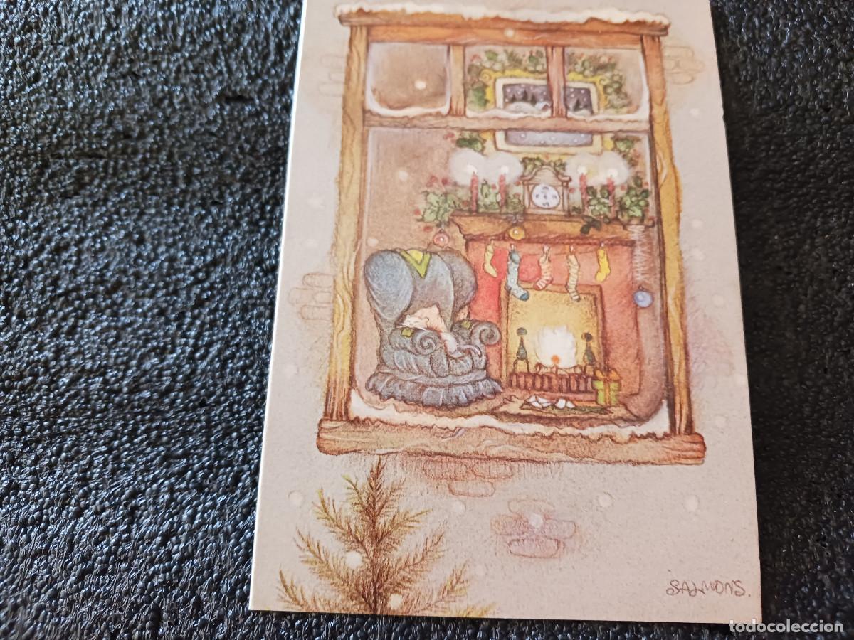 Postales: diptico, felicitacion navide&ntilde;a 1981, il. salmons