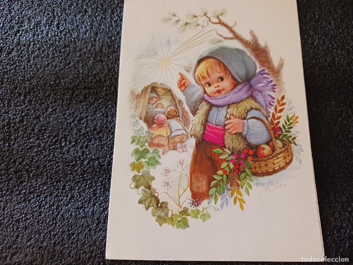 Postales: diptico, felicitacion navide&ntilde;a 1976, il. marta ribas