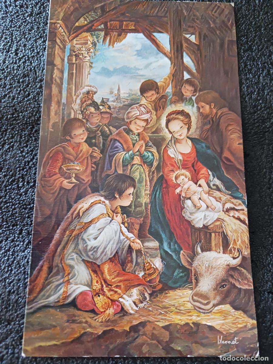 Postales: diptico, felicitacion navide&ntilde;a, ilustra VERNET