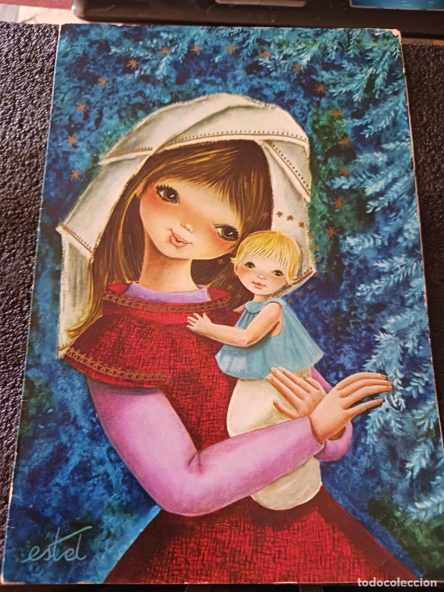 Postales: diptico, felicitacion navide&ntilde;a, 1970 ilustra ESTEL