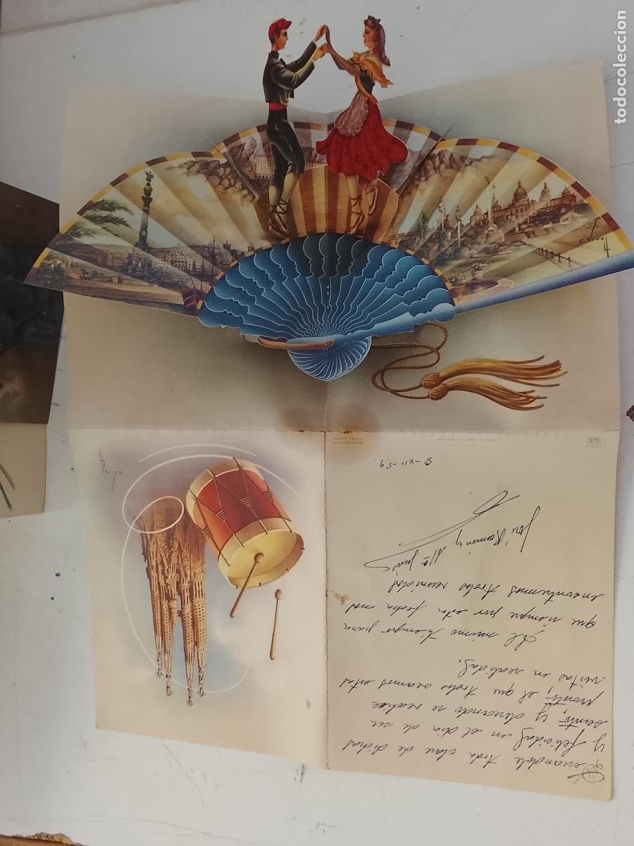 Postales: Felicitaci&oacute;n tarjeta Navidad troquelada relieve a&ntilde;os 50 vive