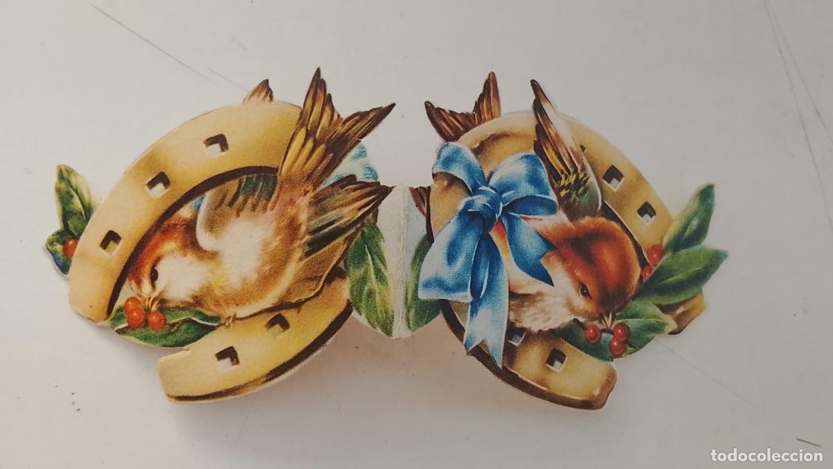 Postales: Felicitaci&oacute;n tarjeta Navidad troquelada relieve a&ntilde;os 50 vive