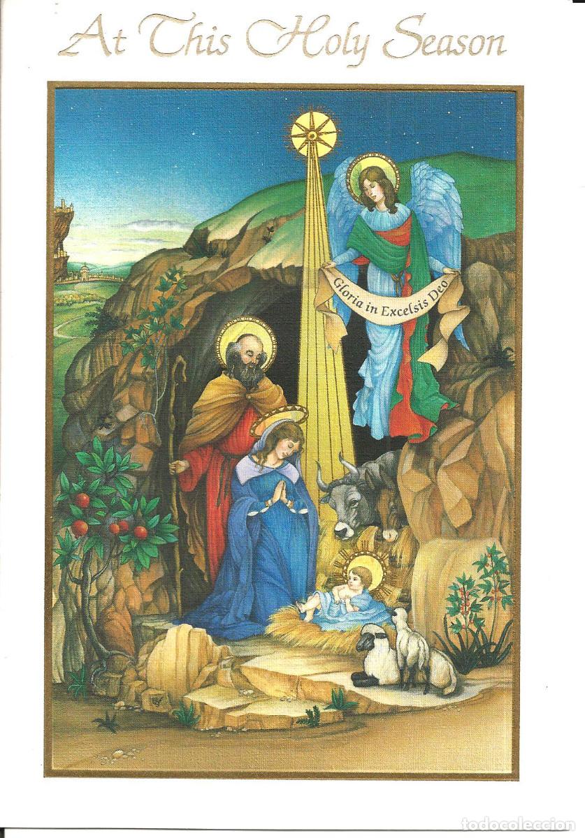 Postales: FELICITACION NAVIDAD *EL BELEN, NACIMIENTO* - HALLMARK, DIPTICA, 19,5X13,5 CM