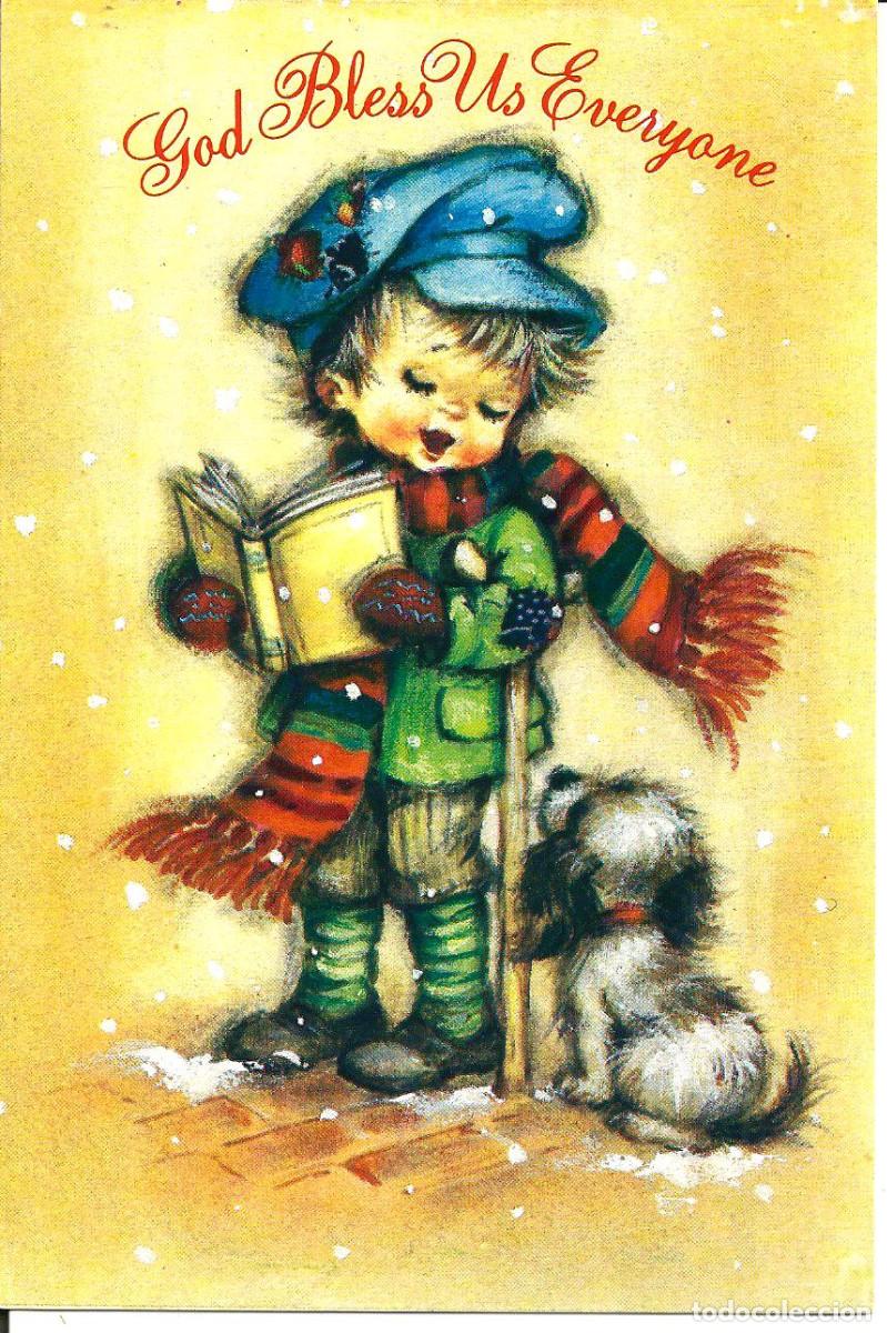 Postales: FELICITACION NAVIDAD *NI&Ntilde;O, PERRITO* - ED. CORONATION, DIPTICA, 16X11 CM