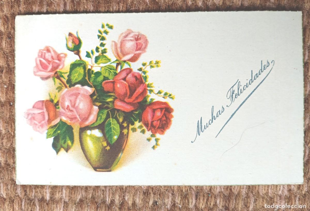 Postales: TARJETA DE NAVIDAD CON RAMO DE ROSAS