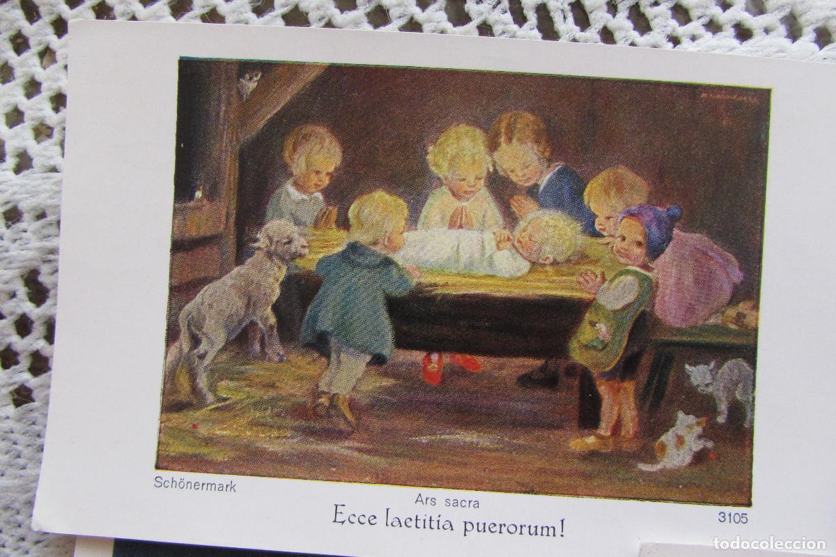 Postales: LOTE 7 ESTAMPAS NAVIDE&Ntilde;AS ESCRITAS - Foto 4