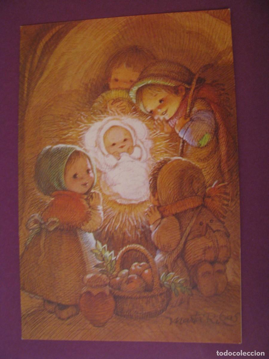 Postales: CROMO DIPTICA DE IL. M. R. MARTA RIBAS. BUSQUETS 02.02.232.1. 13X8,5 CM. ESCRITA
