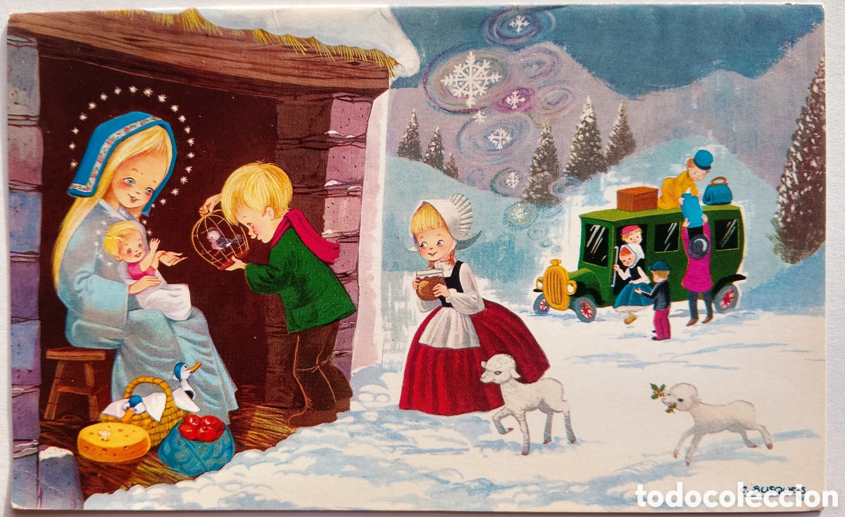 Postales: FELICITACI&Oacute;N NAVIDAD - C. BUSQUETS - EDICIONES ANCORA - NACIMIENTO BEL&Eacute;N