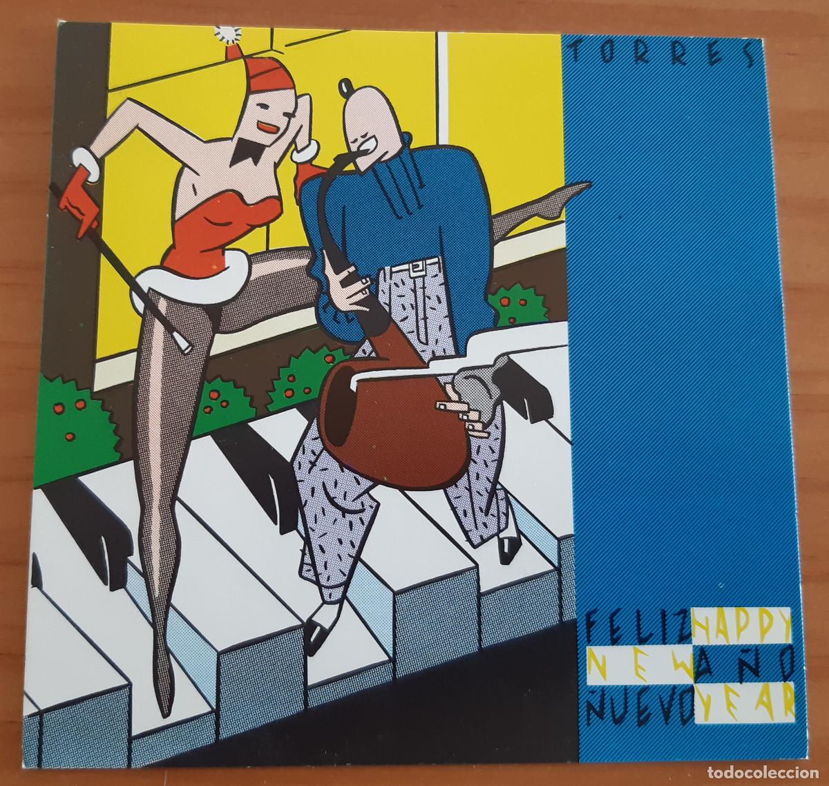 Postales: TARJETA FELICITACI&Oacute;N - TORRES - FELIZ A&Ntilde;O NUEVO - 10,50 X 11 CMS. - PERFECTO ESTADO