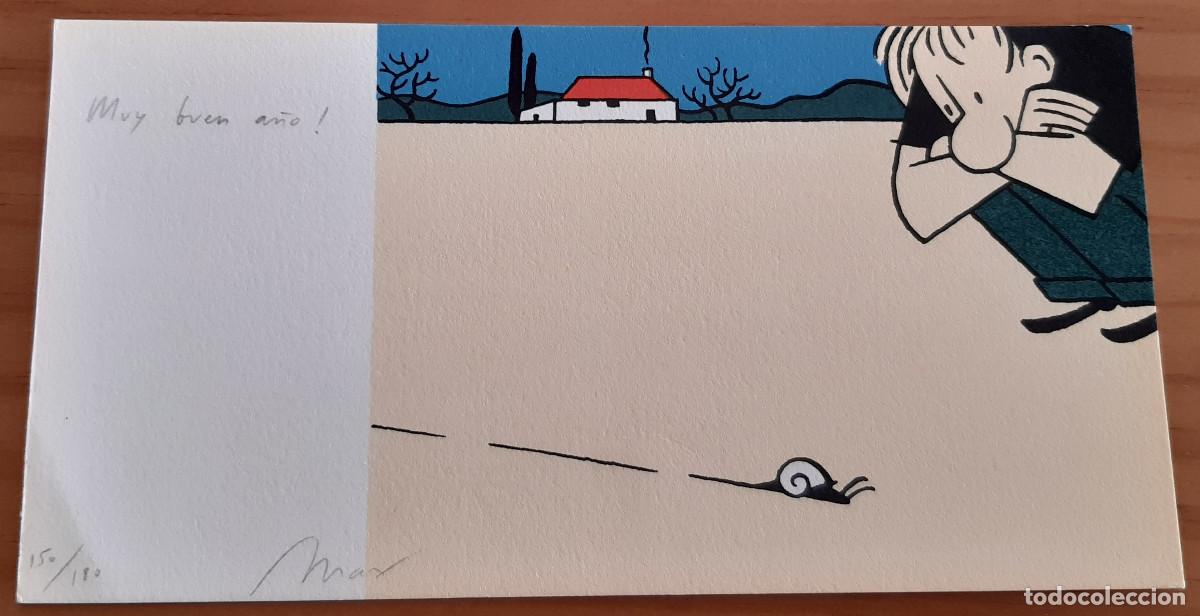 Postales: TARJETA - MUY BUEN A&Ntilde;O - 150/180 - MAX - FIRMADO A L&Aacute;PIZ POR EL ARTISTA - PERFECTO ESTADO