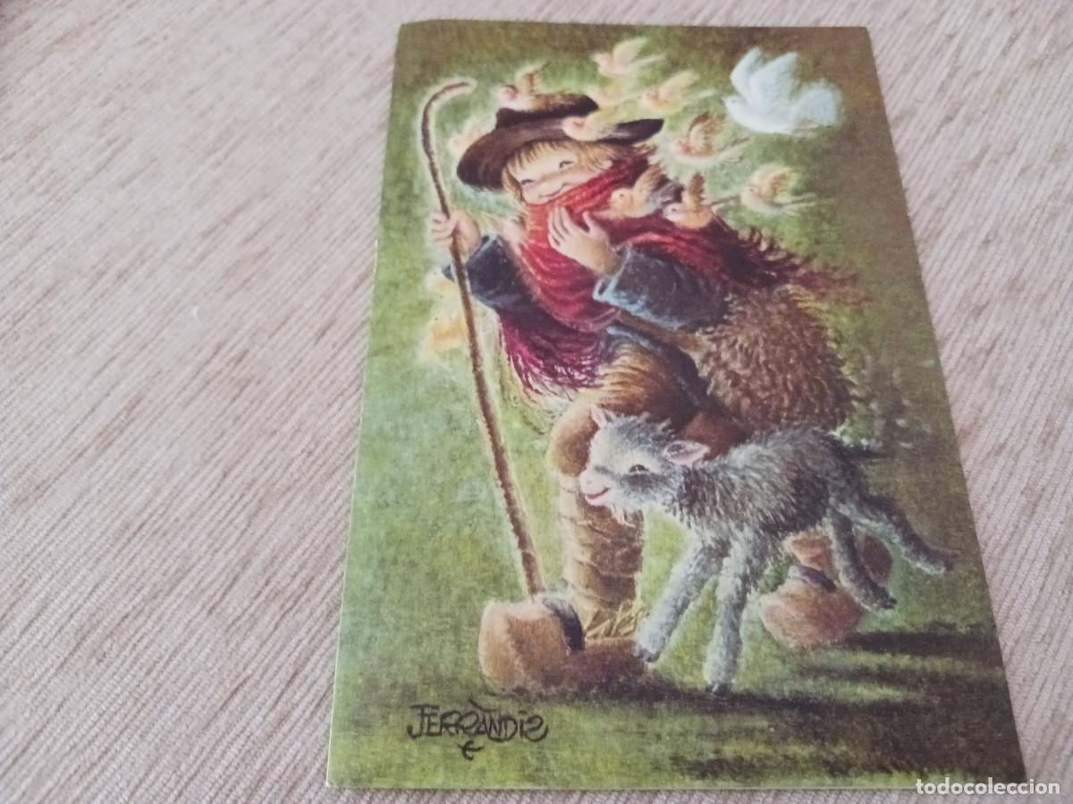 Postales: diptico, felicitacion navide&ntilde;a, ilustra ferrandiz 1975
