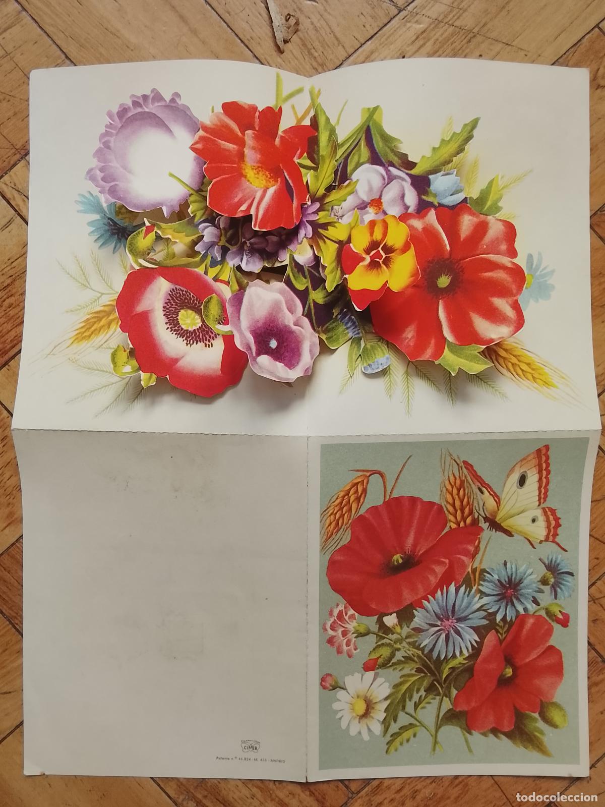 Postales: 3D FELICITACION NAVIDAD FLORES DESPLEGABLE