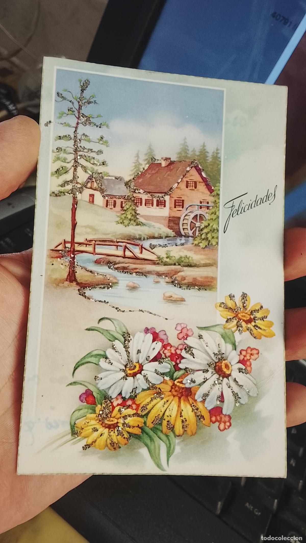 Postales: TARJETA POSTAL FELICITACION NAVIDAD PURPURINA A&Ntilde;OS 50