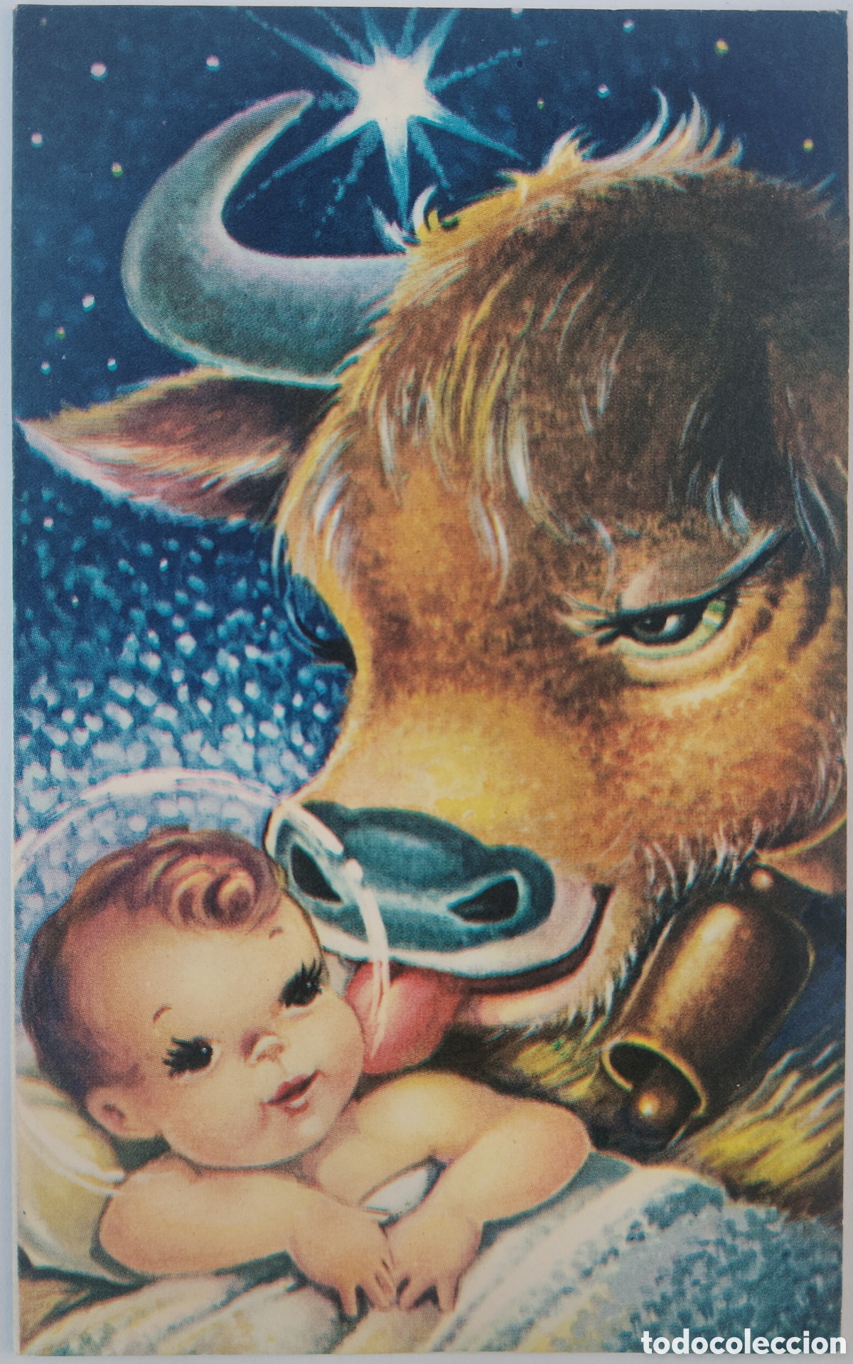 Postales: FELICITACI&Oacute;N NAVIDAD - &iquest;NIUB&Oacute;? - EDICIONES RENI - NI&Ntilde;O JES&Uacute;S PESEBRE BUEY