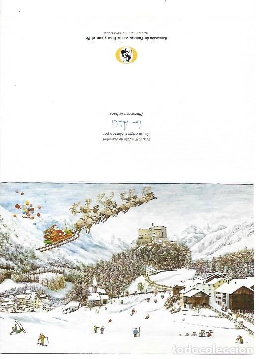 Postales: &rdquo; DIA DE NAVIDAD &rdquo; - ORIGINAL PINTADO CON LA BOCA.- (OFERTA 3X2)