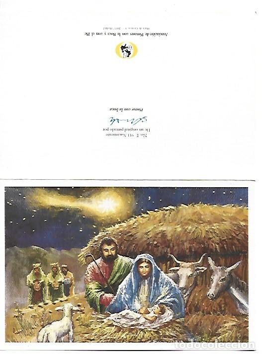 Postales: &rdquo; NACIMIENTO &rdquo; - ORIGINAL PINTADO CON LA BOCA.- (OFERTA 3X2), LLEVA 3 Y PAGA 2