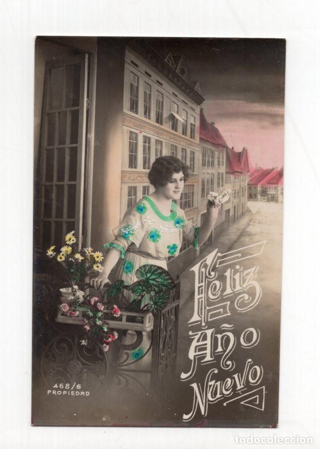 Postales: FELIZ A&Ntilde;O NUEVO DE ESTILO ROM&Aacute;NTICO, QUE PROBABLEMENTE DATA DE ALREDEDOR DE 1920