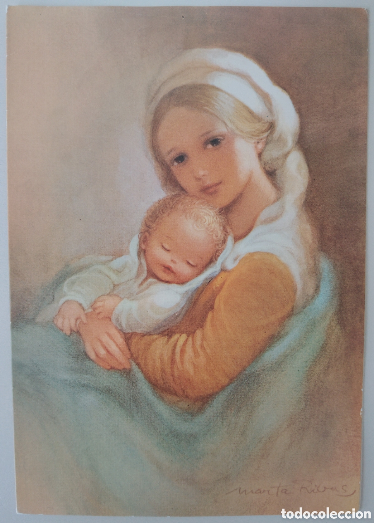 Postales: FELICITACI&Oacute;N NAVIDAD - MARTA RIBAS - EDICIONES BUSQUETS - VIRGEN NI&Ntilde;O