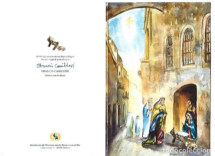 Postales: &rdquo; ADORACION DE LOS REYES MAGOS &rdquo; - ORIGINAL PINTADO CON LA BOCA.- (OFERTA 3X2), LLEVA 3 Y PAGA 2