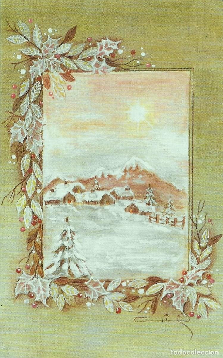 Postales: 7375P - CRIS - PAISAJE NEVADO -EDICIONES SUBI 19201.2 -DIPTICA 13,5X8,5 CM