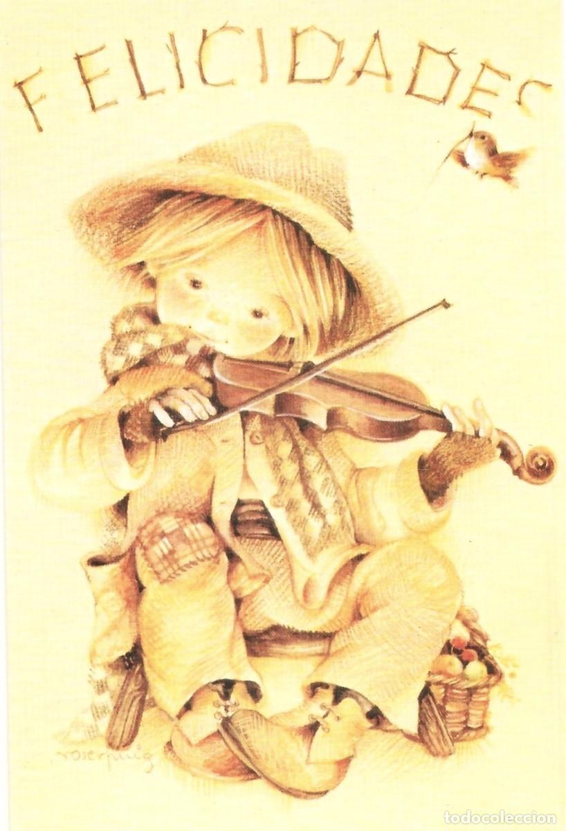 Postales: 7380P - ROSER PUIG - EL VIOLINISTA -EDICIONES SABADELL SERIE BETLEM 02.02.224.2 - DIPTICA 13X9 CM