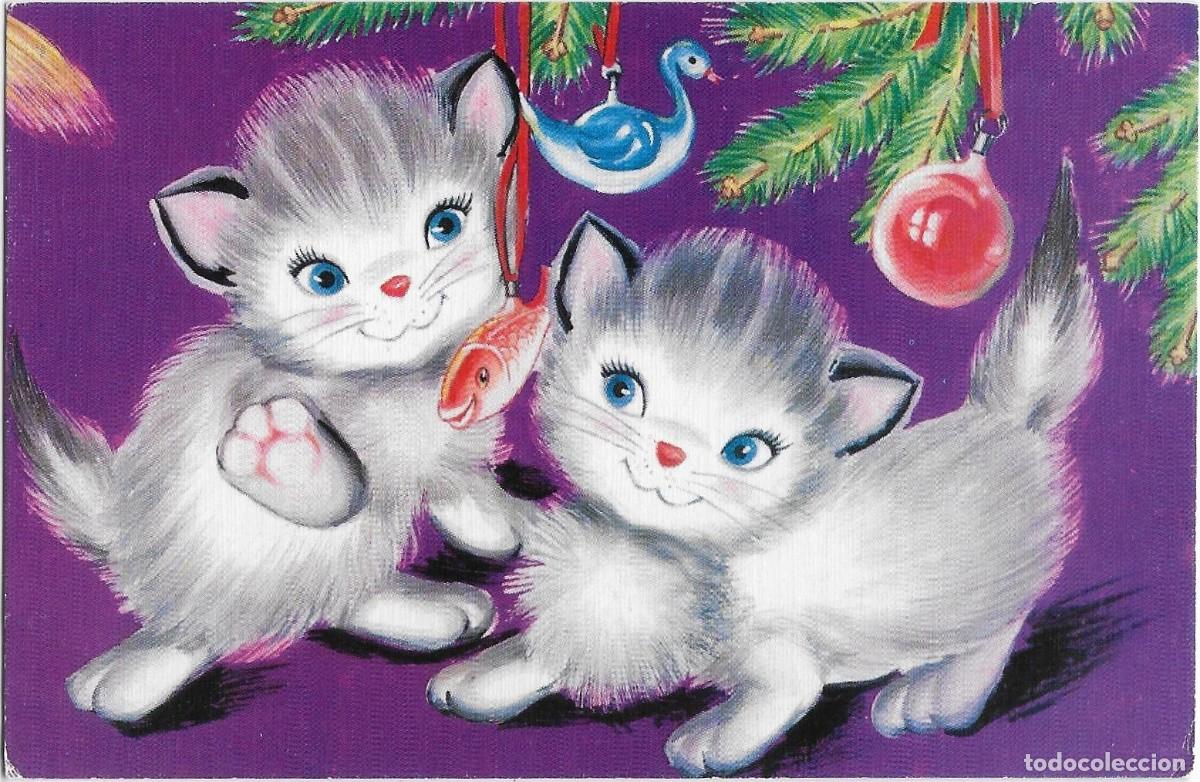 Postales: 7390P - GATITOS TRAVIESOS JUGANDO CON ADORNOS NAVIDE&Ntilde;OS-EDICIONES CIRO 116.4 - 13X8,5 CM