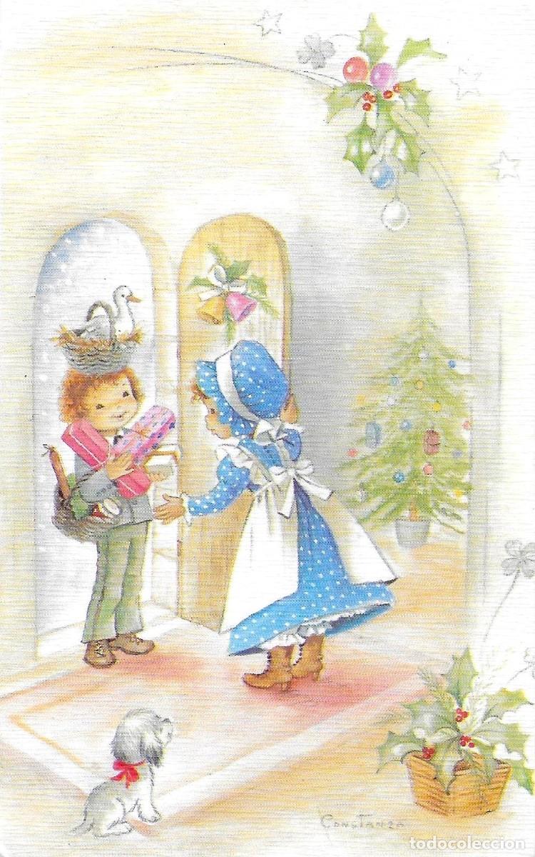 Postales: 7301Q - CONSTANZA-VAN LLEGANDO LOS REGALOS DE NAVIDAD - SERIE 1532.134.D - DIPTICA 13,5X8,5 CM