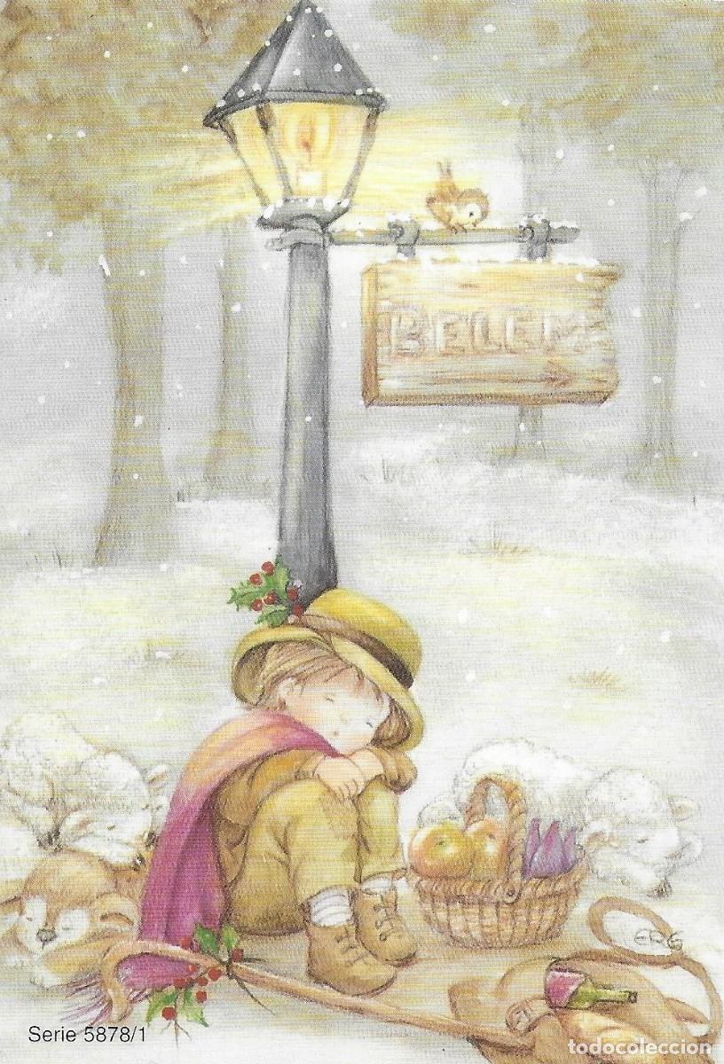 Postales: 7307Q - ERG - SERIE 5878.1 - BEL&Eacute;N - EL DESCANSO DE UN PEREGRINO - 12,5X8,5 CM