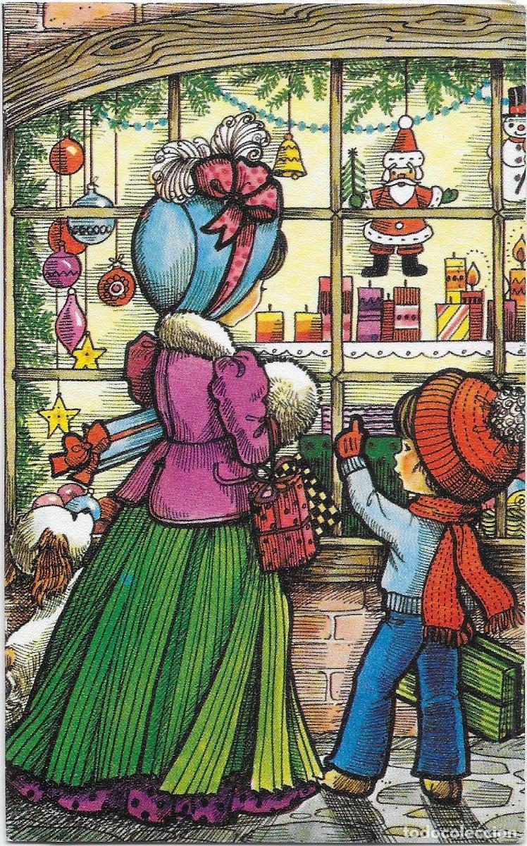 Postales: 7312Q -MARY MAY - VITRINAS NAVIDE&Ntilde;AS - PAGSA COLECCI&Oacute;N PERLA 2A 7044.A- DIPTICA 13,5X8,5 CM