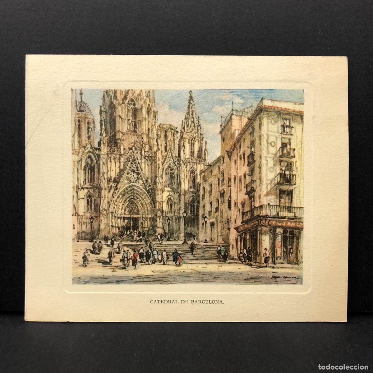 Postales: FELICITACI&Oacute;N NAVIDE&Ntilde;A - CATEDRAL DE BARCELONA - BANCO DE BILBAO - A&Ntilde;OS 50 / 372