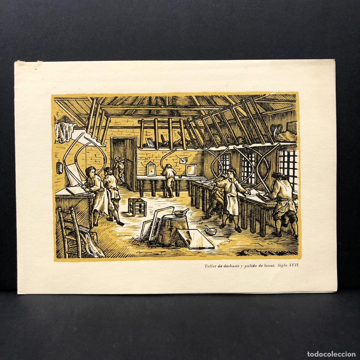 Postales: FELICITACI&Oacute;N NAVIDE&Ntilde;A - TALLER DE DESBASTE Y PULIDO DE LINAS. SIGLO XVII - CITAV - MADRID 1953 / 379