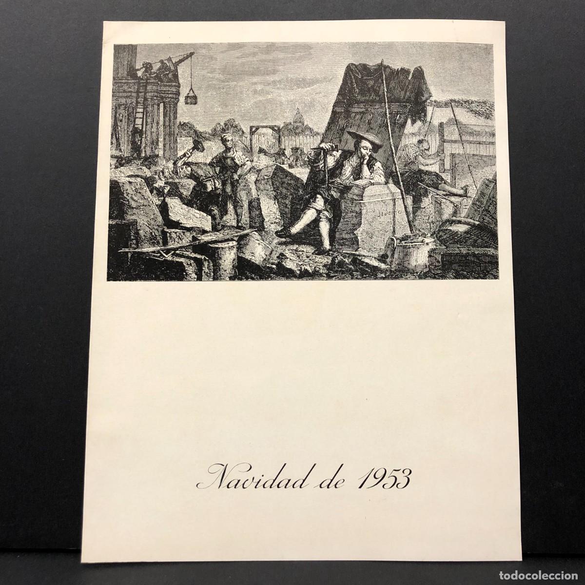 Postales: FELICITACI&Oacute;N NAVIDE&Ntilde;A - PRESIDENTE COLEGIO ARQUITECTOS DE CATALU&Ntilde;A Y BALEARES - 1953 / 382