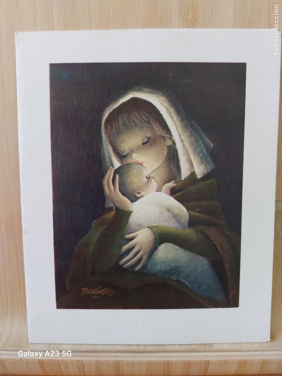 Postales: NAVIDAD VIRGEN NI&Ntilde;O A&Ntilde;O 1966 DIPTICO ESCRITO ORIGINAL 13.5X11CMS PRECIOSA