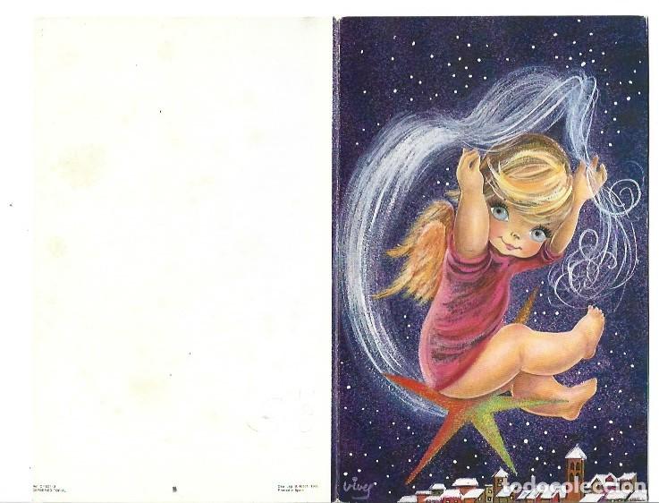Postales: &rdquo; NI&Ntilde;A CABALGANDO CON ESTRELLA SOBRE PUEBLO NEVADO &rdquo;.- (OFERTA 3X2), LLEVA 3 Y PAGA 2