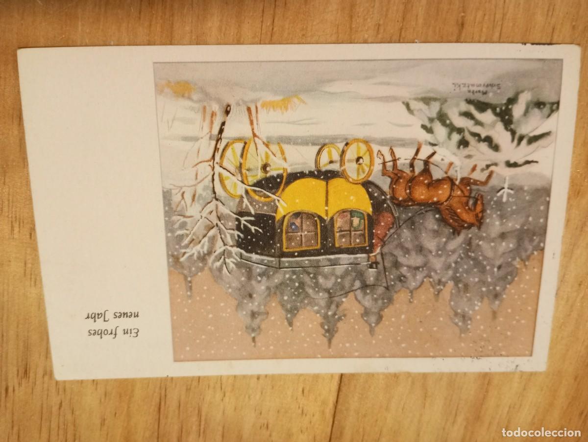Postales: ALEMANIA, 1954, POSTAL NAVIDE&Ntilde;A FELICITANDO EL A&Ntilde;O NUEVO. SELLOS DEL PUENTE A&Eacute;REO