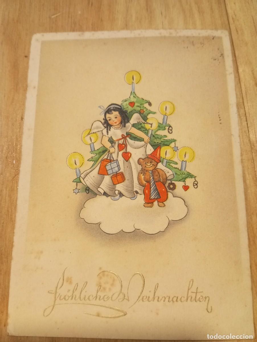 Postales: ALEMANIA, 1953, POSTAL NAVIDE&Ntilde;A FELICITANDO EL A&Ntilde;O NUEVO. SELLOS DEL PUENTE A&Eacute;REO