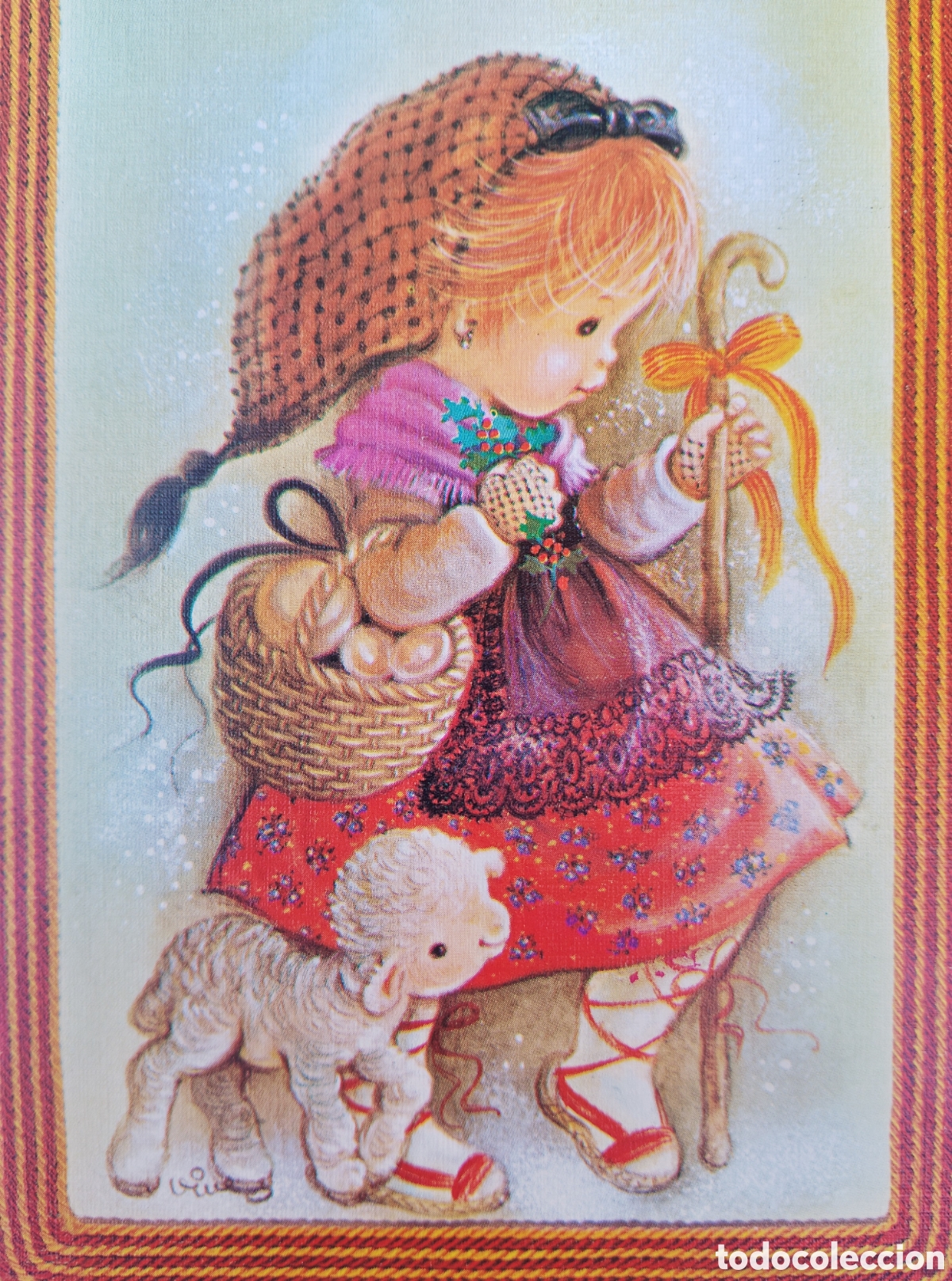 Postales: FELICITACI&Oacute;N NAVIDAD - VIVES - EDICROMO - TRADIC. CATALANA - NI&Ntilde;A OVEJITA