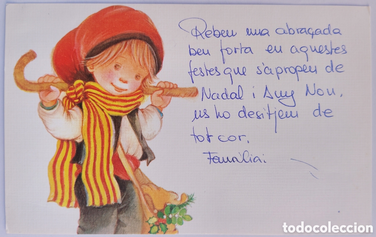 Postales: FELICITACI&Oacute;N NAVIDAD - SALMONS - EDICIONES BUSQUETS - TRADIC. CATALANA - NI&Ntilde;O BARRETINA