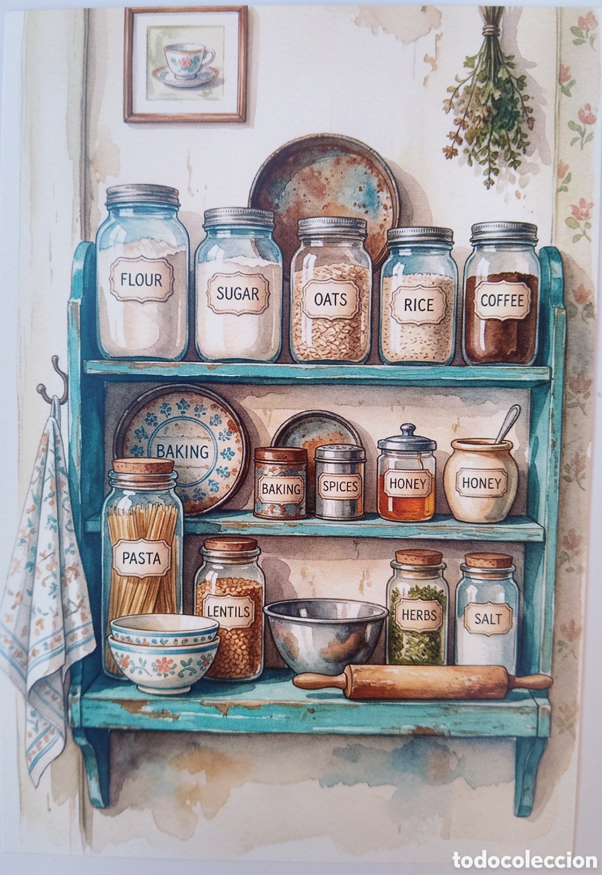 Postales: POSTAL - DETALLE COCINA ESTANTER&Iacute;A - ESTILO ANTIGUO