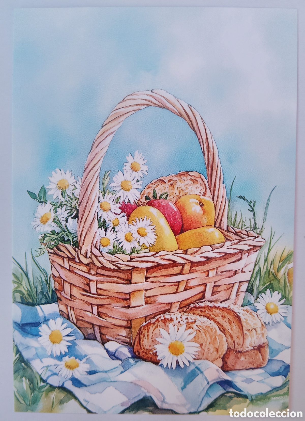 Postales: POSTAL - DETALLE CESTA PICNIC - ESTILO ANTIGUO