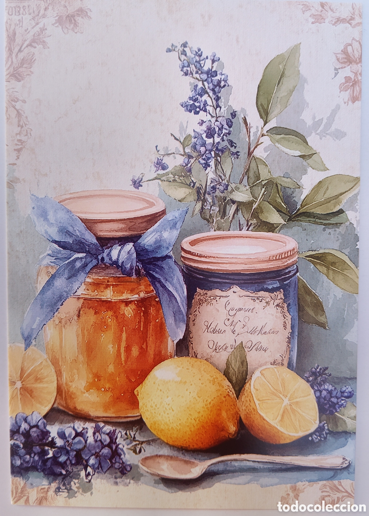 Postales: POSTAL - DETALLE CONSERVAS LIMONES FLORES - ESTILO ANTIGUO
