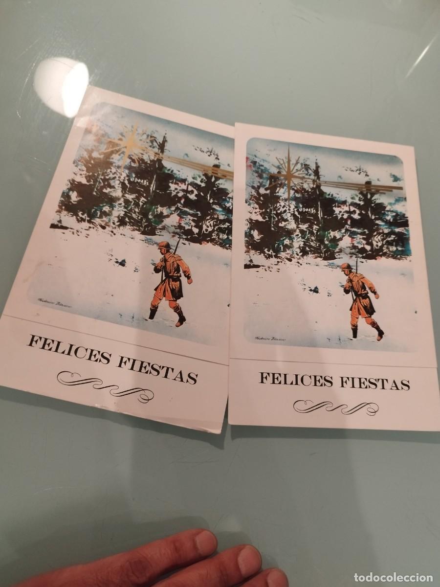 Postales: Dos postales Publicaciones del EME felices Pascuas 1980 y el Nuevo A&ntilde;o 1981&rdquo;. Motivos militar.
