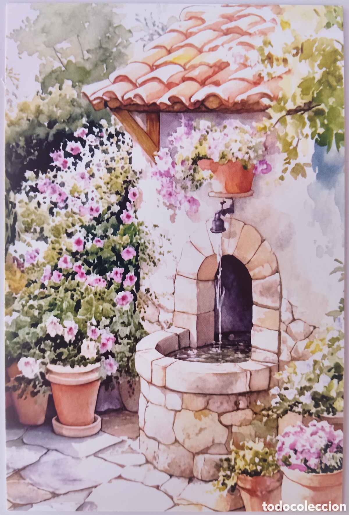 Postales: POSTAL - FUENTE JARD&Iacute;N - ESTILO ANTIGUO
