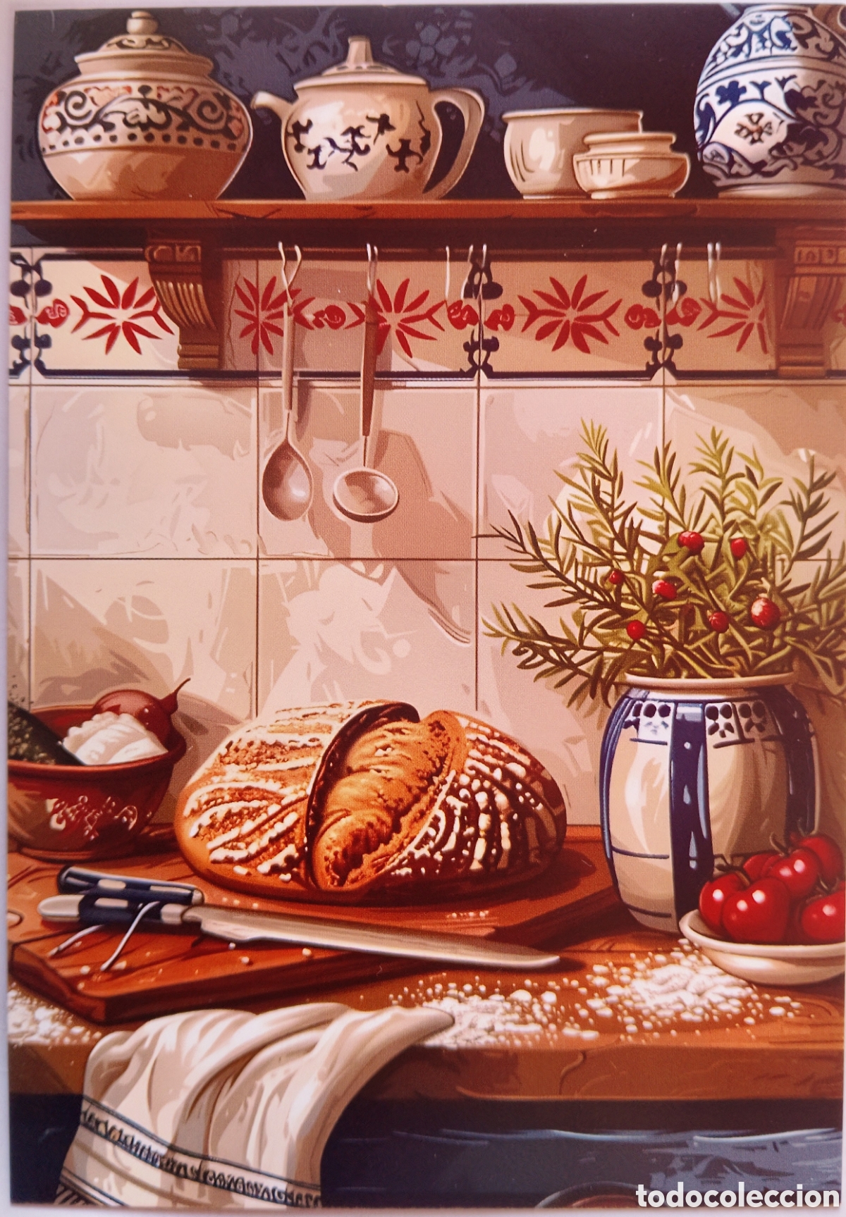 Postales: POSTAL - DETALLE COCINA GRIEGA - ESTILO ANTIGUO