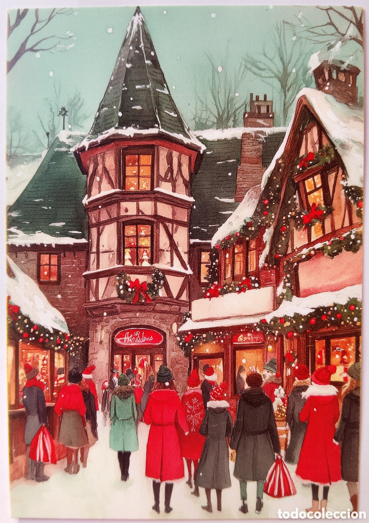 Postales: POSTAL NAVIDAD - MERCADO NAVIDE&Ntilde;O - ESTILO ANTIGUO