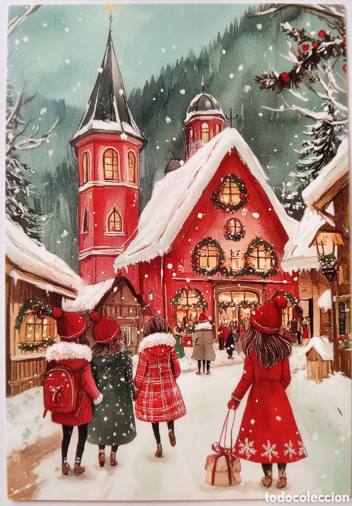 Postales: POSTAL NAVIDAD - MERCADO NAVIDE&Ntilde;O - ESTILO ANTIGUO