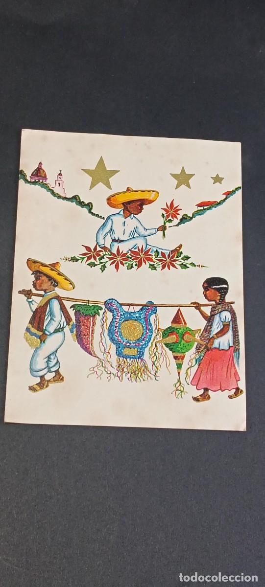 Postales: Antigua tarjeta de felicitaci&oacute;n de Navidad mexicana - Editorial M&eacute;xico / Creaci&oacute;n Fischgrund (A&ntilde;os 5