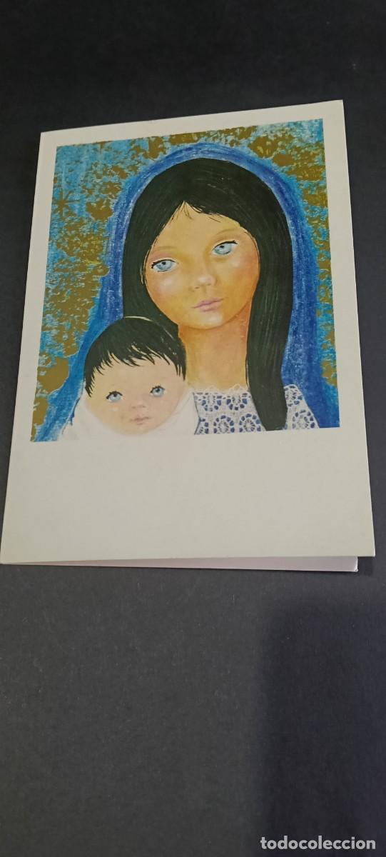 Postales: Antigua tarjeta de felicitaci&oacute;n de Navidad desplegable - Maternidad / Virgen con el Ni&ntilde;o - Editorial