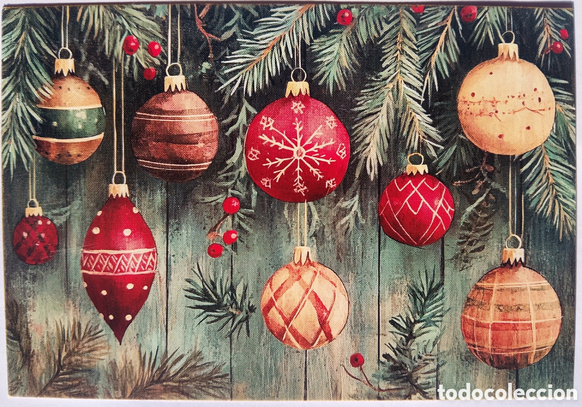 Postales: POSTAL NAVIDAD - BOLAS ADORNOS - ESTILO ANTIGUO