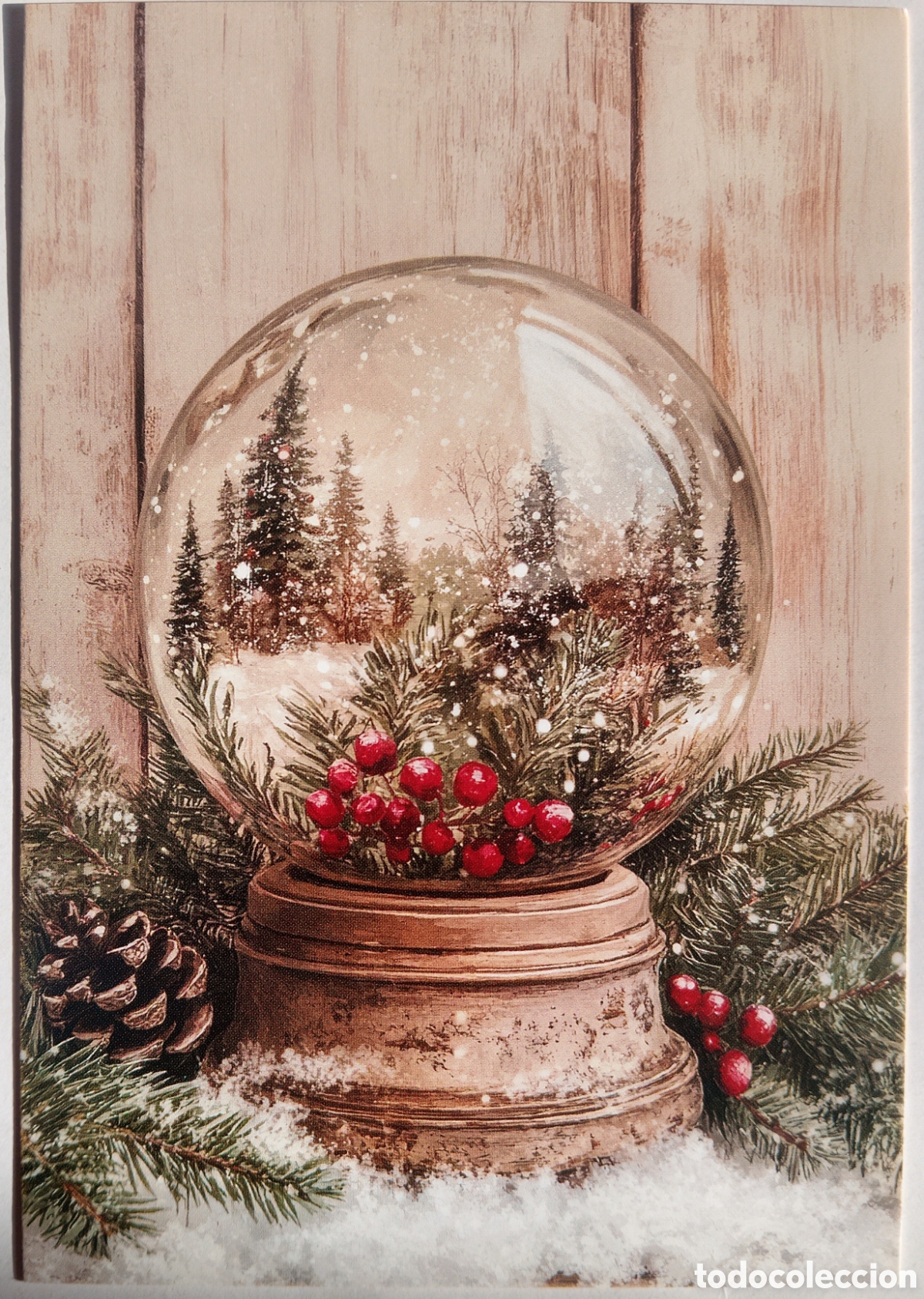 Postales: POSTAL NAVIDAD - BOLA PAISAJE NEVADO - ESTILO ANTIGUO